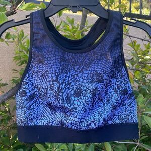 Champion C9 Blue & Black Duo Dry Racerback Sports Bra Size M EUC!